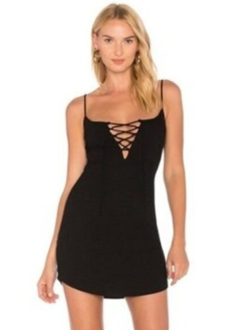 REVOLVE Privacy Please Women's Mini Dress Lace Up Black XS Festival Whimsigoth